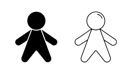 Two simple black and white stick figure illustrations.