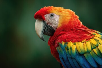 Close-up of a vibrant macaw