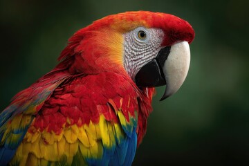 Obraz premium Close-up profile of a vibrant macaw