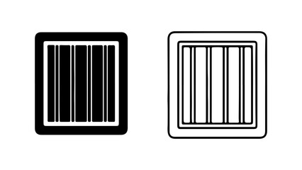 Two square icons with vertical lines inside one solid one outlined.