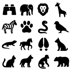 Silhouette of The Animals: A set of charming black silhouettes of various animals, showcasing a minimalist and artistic depiction of the natural world's diverse creatures.