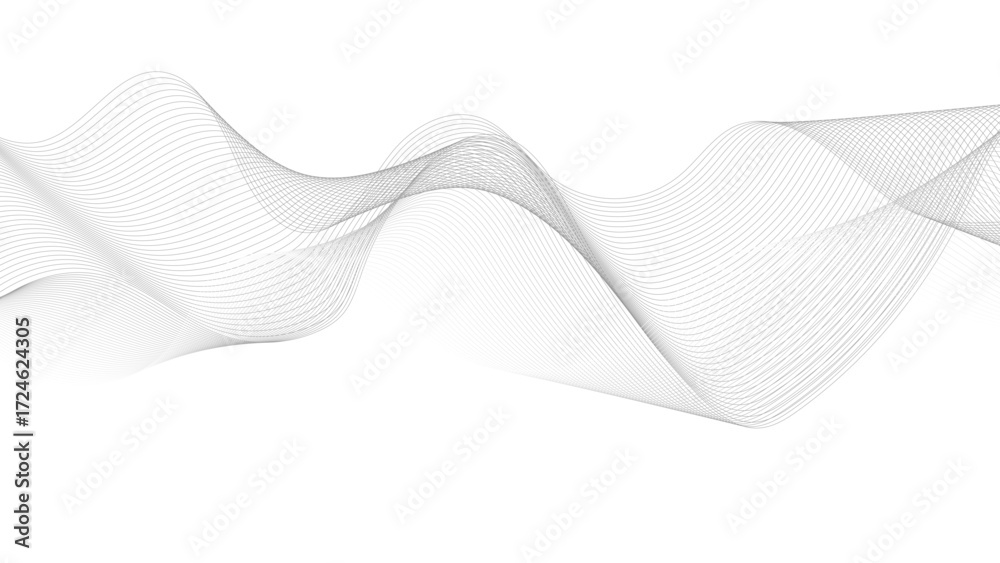 Wall mural abstract wave element for design. digital frequency track equalizer. stylized line art background. v