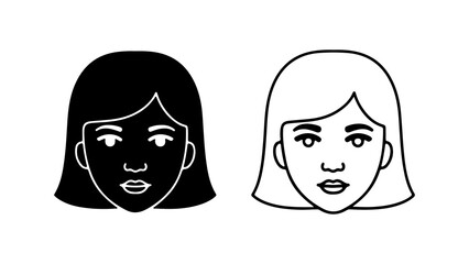 Two stylized human faces one black and one white outline.