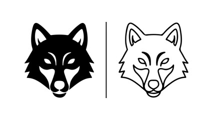Wolf head illustration in black and white perfect for design projects 1.