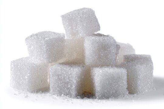 A pile of white sugar cubes (2)