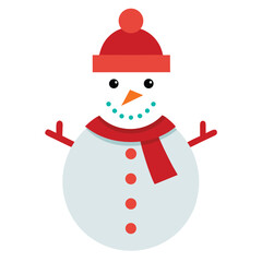 snowman with red hat and scarf