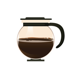 Cartoon coffee pot illustration, vector