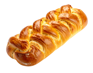 Golden braided bread, oblong shape, artisanal