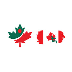 Canada with Bangladesh mix logo design
