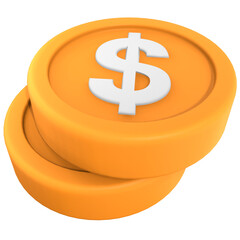 Gold Coin Stack Modern 3D Illustration