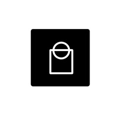shopping bag black white icon