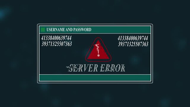  SERVER ERROR Warning Notification Generated on Digital System Security Alert Error Message on Computer Screen after Entering Login And Password
