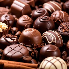 Obraz premium Assorted chocolates close-up (1)