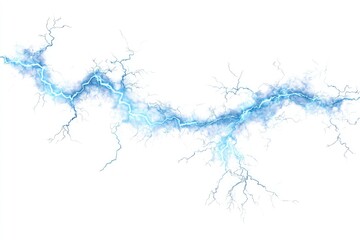 Light blue lightning bolts, flowing and branching, on a white background