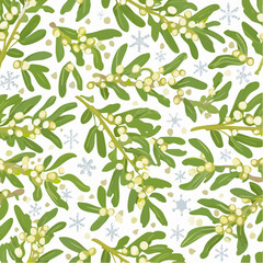 Watercolor collection of hand drawn mistletoe branches isolated on white background. Traditional Christmas decoration, winter plant, evergreen twig with berries. Vintage style botanical 1