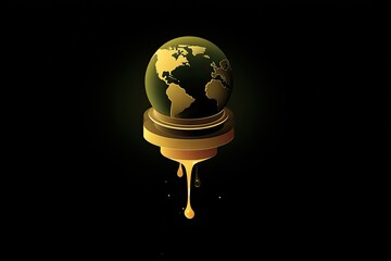 Golden Earth on a dripping pedestal