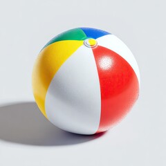 A brightly colored beach ball on a plain background