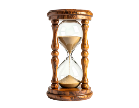 Wooden hourglass, sand flowing (3) - Powered by Adobe