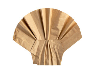 Folded light brown paper shell shape
