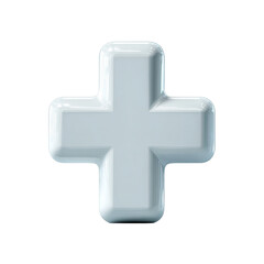 Obraz premium A light-blue, three-dimensional cross with rounded edges, resembling a plus symbol