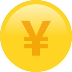 Obraz premium gold yen coin symbol vector