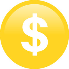 dollar gold coin symbol vector.
