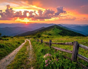 Scenic mountain vista at sunset (1)