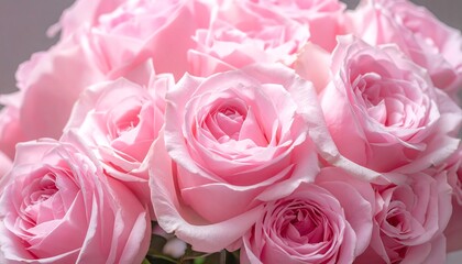 Close-up bouquet of pink roses