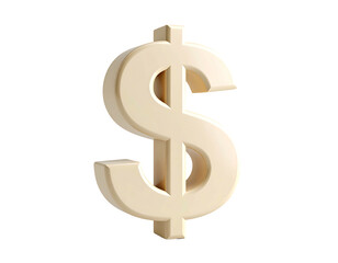 Obraz premium Cream-colored 3D dollar sign (2)