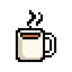 8-Bit Pixel Art Coffee Icon