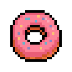 8-Bit Pixel Art Donut Icon
