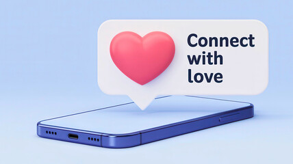 Share the love online this Valentine's Day with a fun message and heart icon on social media via phone, perfect for dating app or romantic gesture