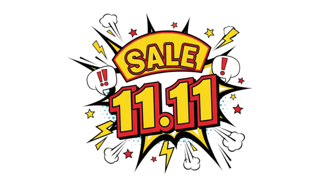 Get ready for the biggest online shopping day ever with this eye-catching sale promo graphic, perfect for grabbing customer attention this 11.11 singles day