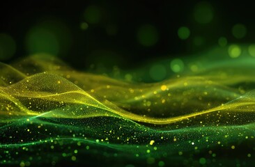 Abstract digital landscape of shimmering particles