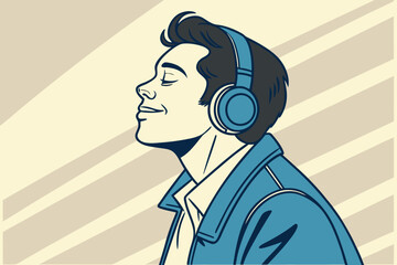 Serene Sounds: A person fully immersed in the rhythm, lost in a world of music, head and heart. 