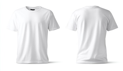 Blank white t-shirt, front and back views (6)
