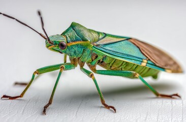 Fototapeta premium Close-up of a vibrant green insect (3)