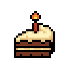 8-Bit Pixel Art Cake Icon