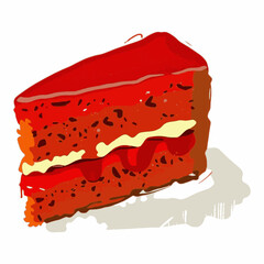 Red Velvet Cake Illustration