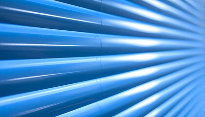 Close-up corrugated blue panels