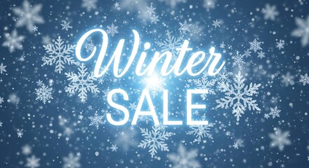 Winter Sale: A snowy tableau with shimmering snowflakes sets the stage for a dazzling winter sale. A radiant banner announcing enticing deals and promotions. 