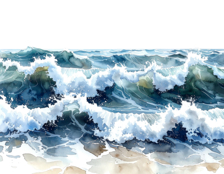 Ocean waves crashing on shore