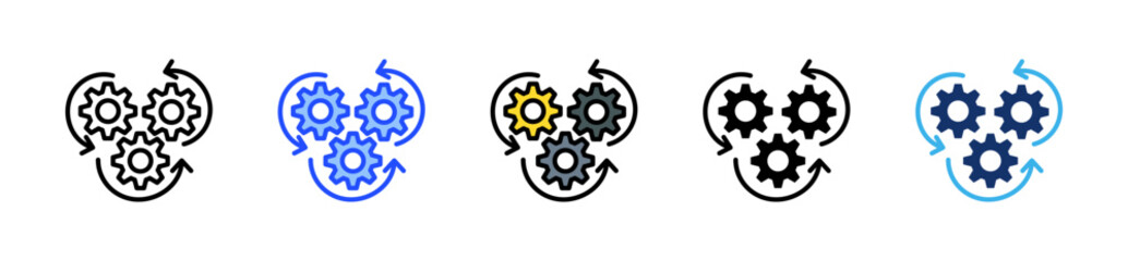 Workflow Automation Icon Collection With Multiple Styles