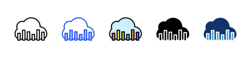 Data Analytics Saas Icon Collection With Multiple Styles