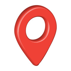 3D location icon. Red map pointer symbol