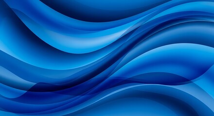 Obraz premium A dynamic abstract design featuring fluid, overlapping, deep blue curves creating a sense of movement and depth.