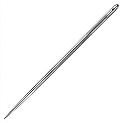 A long, polished,  metal needle