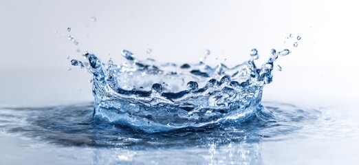 A circular water splash against a light background