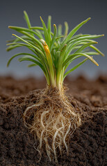 The rhizome of a green plant created with Generative AI Technology, ai, generative
