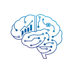 Digital Brain Circuit — AI Neural Network Technology Vector Illustration